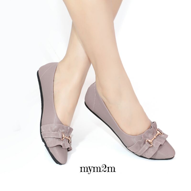 Mym2m Vaselina Sepatu Flat Wanita Balet Flatshoes Sol karet