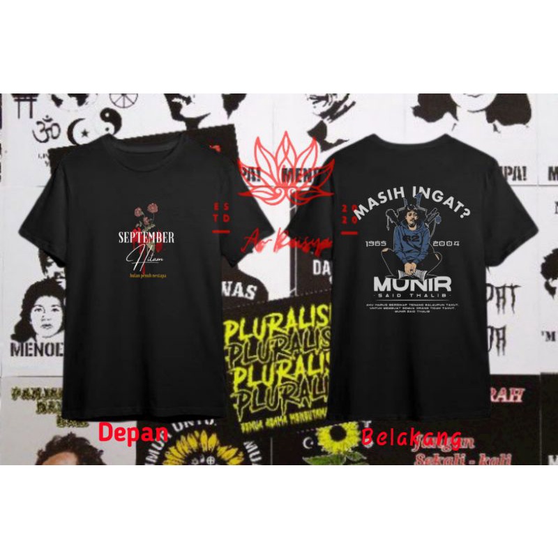 Kaos Munir/Kaos menolak lupa/kaos September hitam/Kaos tokoh/T-shirt Munir/T-shirt septber hitam/T-s