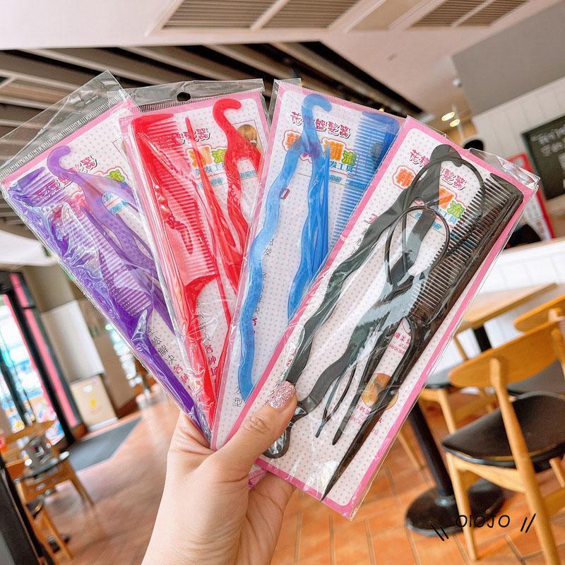 【COD】4pcs / Set Sisir + Jepit Rambut Portable Warna Permen Untuk Styling