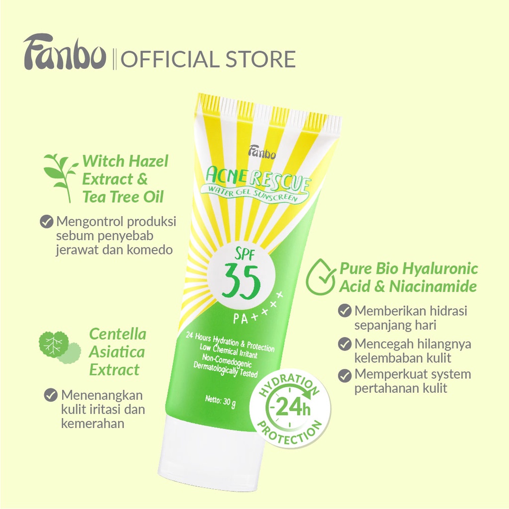 Fanbo Wonder Skin Sunscreen + Serum SPF 50 PA+++ | Fanbo Acne Rescue Water Gel Sunscreen SPF 35 PA++++