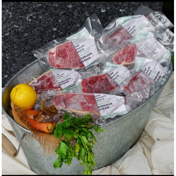 

AUS GRASS-FED SIRLOIN STEAK / STRIPLOIN STEAK GRADE A @200-220GRAM FROZEN