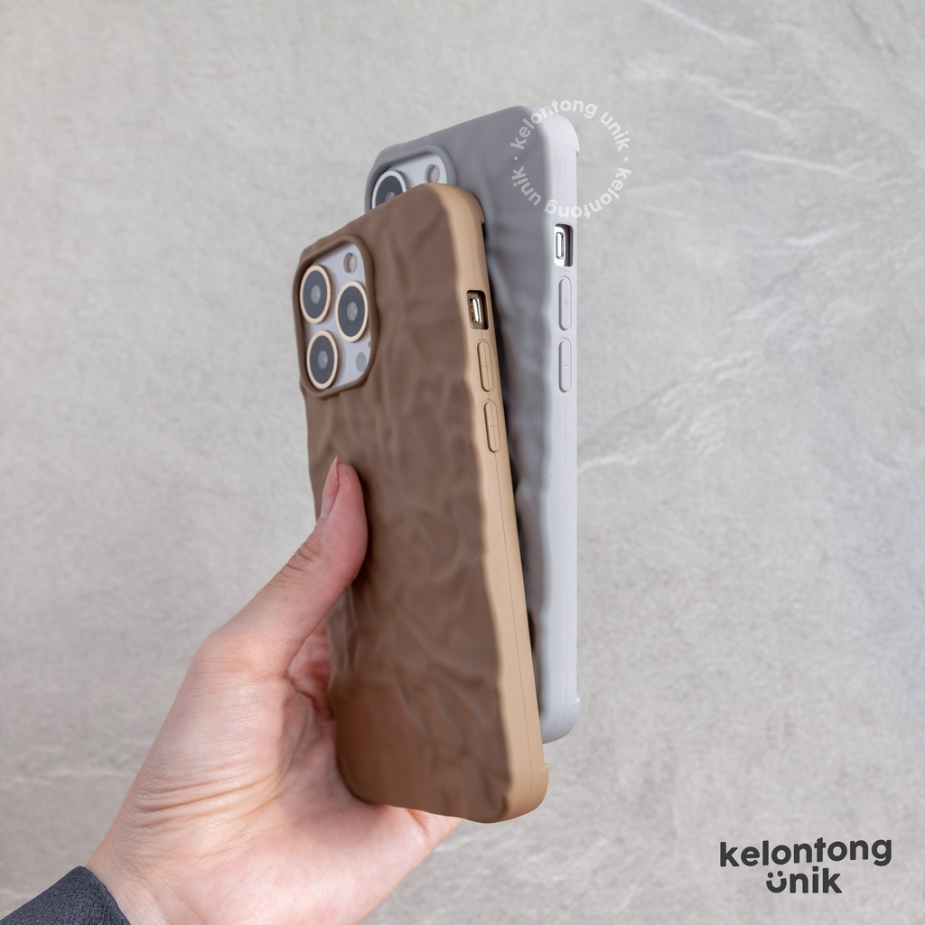 (Seri 1) For iPhone - Silicone Textured Wrinkle Soft Case