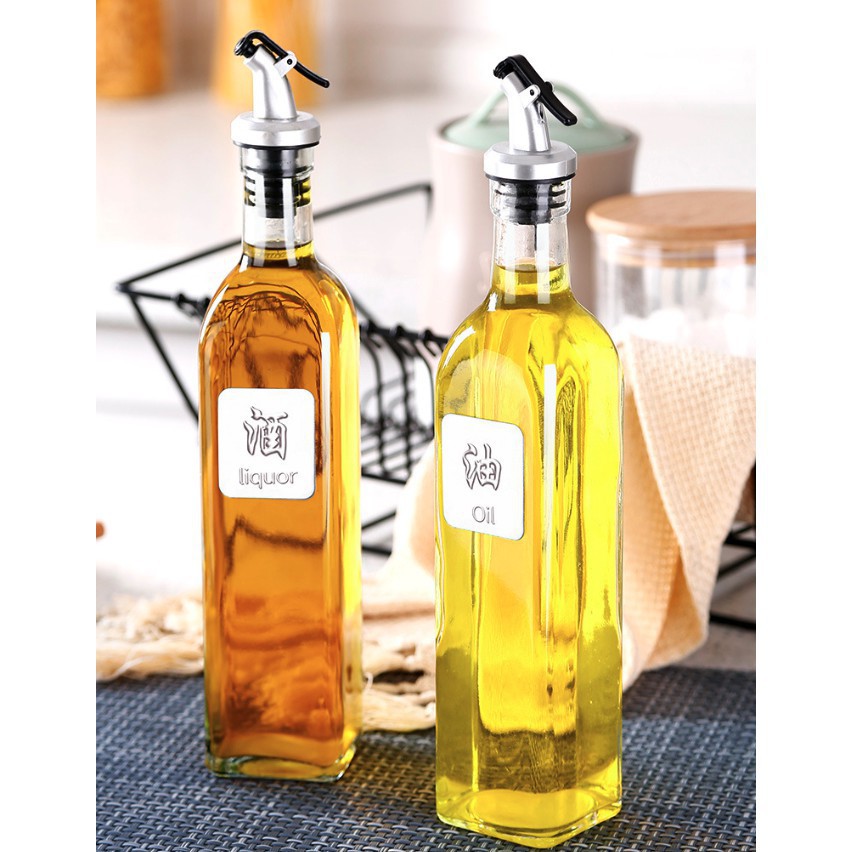 Botol Kaca Minyak Goreng Cuka Kecap Multifungsi Oil Vinegar Bottle 500ML