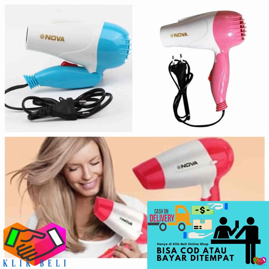 Nova Hair Dryer Lipat N-1290 Pengering Rambut Travel Hair Drayer