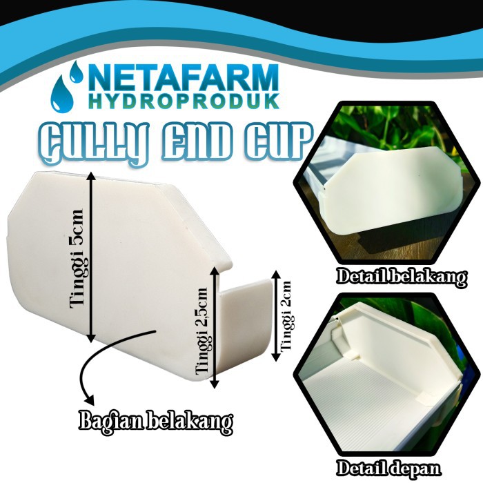 Tutup Gully Hidroponik NFT End Cap - 1 pcs