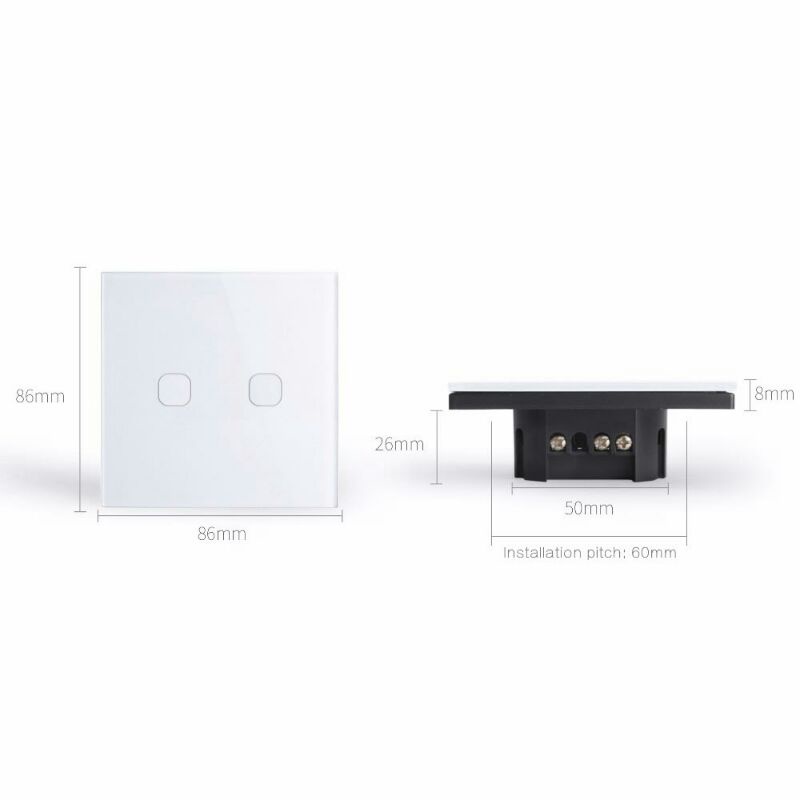 Saklar Lampu Luxury Touch LED With Remote Control 2 Intelligent Swith - XJG-DH001