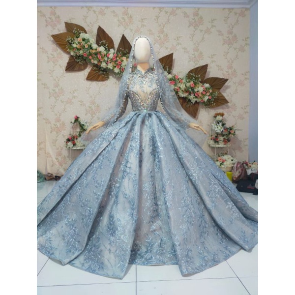 gaun pengantin crynolin READY STOK