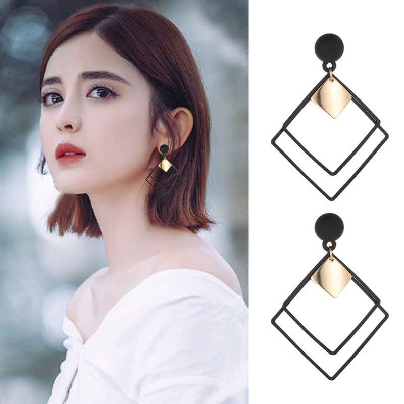 Anting Panjang Rumbai Geometris Bahan S925 silver needle Gaya Korea