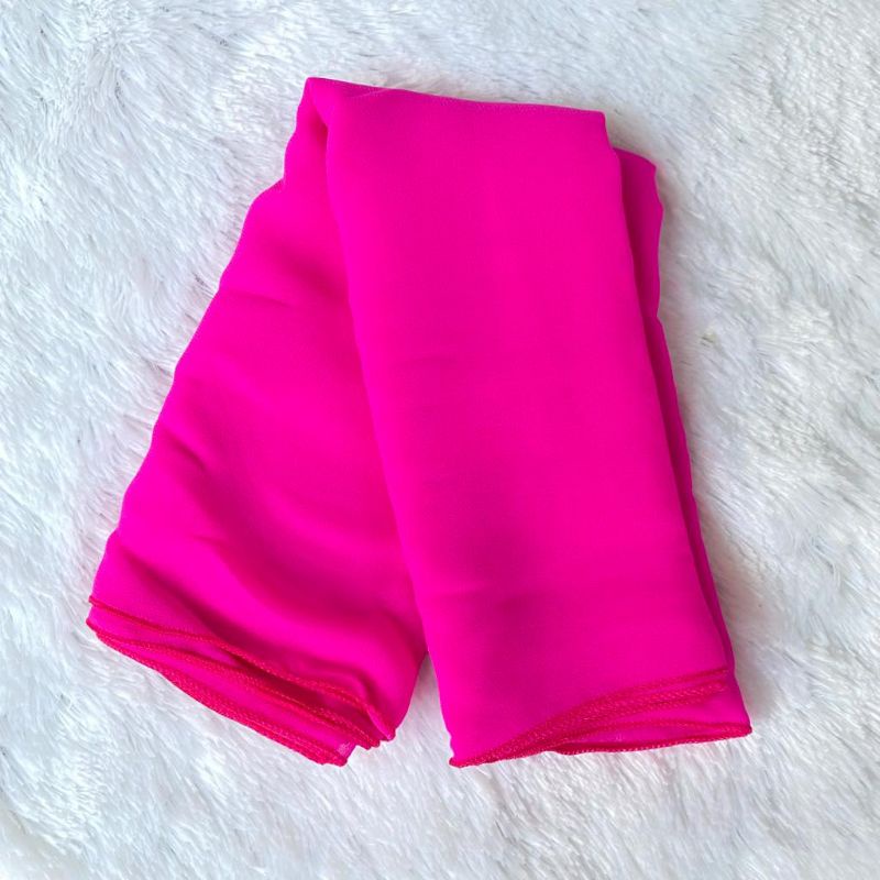 Selendang bali 2,5 m | Selendang crep cerah warna warni-Pink