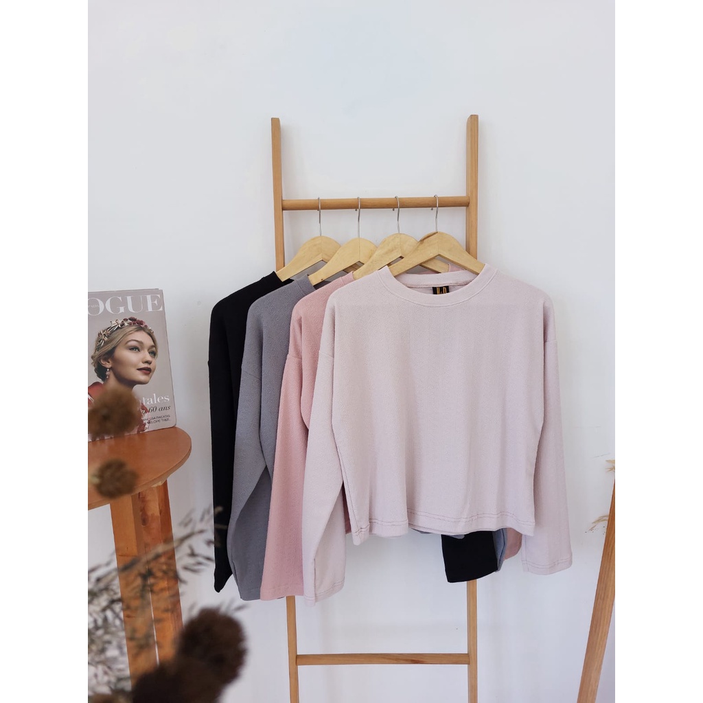 Helena Sweatshirt Knit Blouse Crop