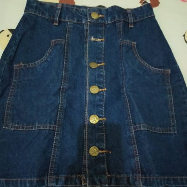 Preloved Rok Jeans gaya vintage keren
