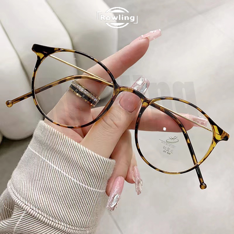 Rowling(ka-260)Kacamata Lensa&amp;Frame/New Fashion Blue Light Blocking Reder/Kacamata Bulat Wanita Import Kacamata Fashion