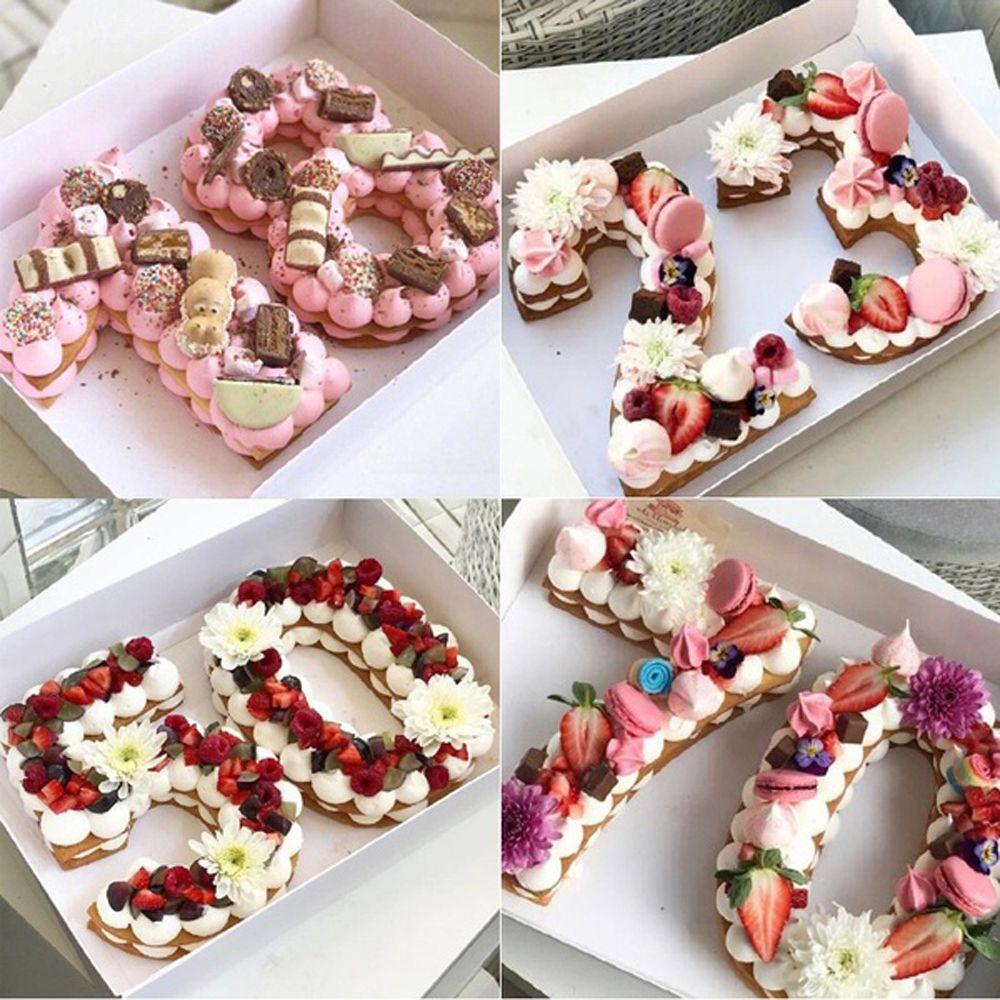Cetakan Kue Bentuk Angka 0-8 Bahan Silikon Warna Acak Untuk Pesta Ulang Tahun