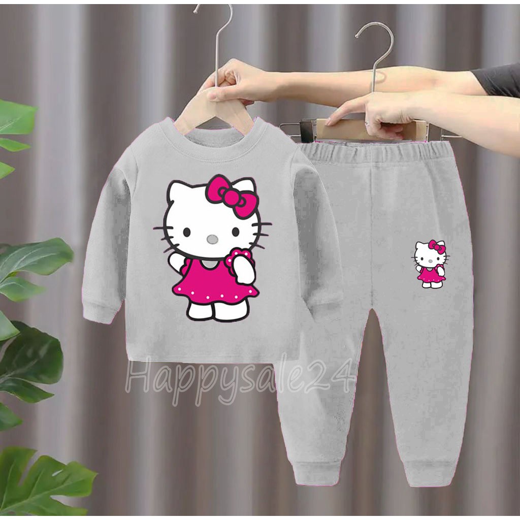 SETELAN SWEATER HELO KITTY 1-5 TAHUN SETELAN ANAK LAKI LAKI BAJU ANAK PEREMPUAN BAJU ANAK TERBARU