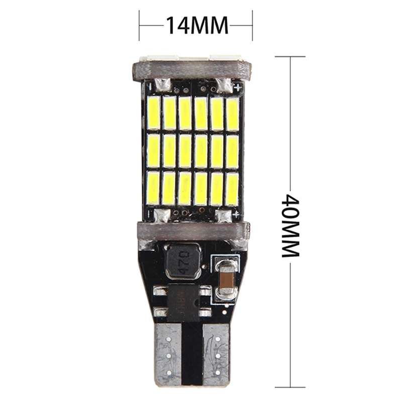 1pc Lampu Led Canbus W16W T15 920 921 912 4014 45 Chips Warna Putih Merah Untuk Parkir Mobil W10