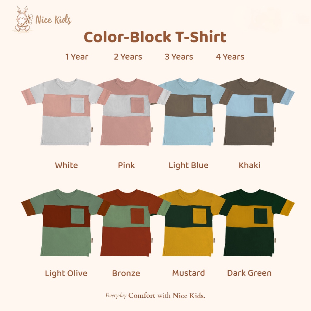 Nice Kids - Color-Block T-Shirt Unisex (1-4 Tahun)