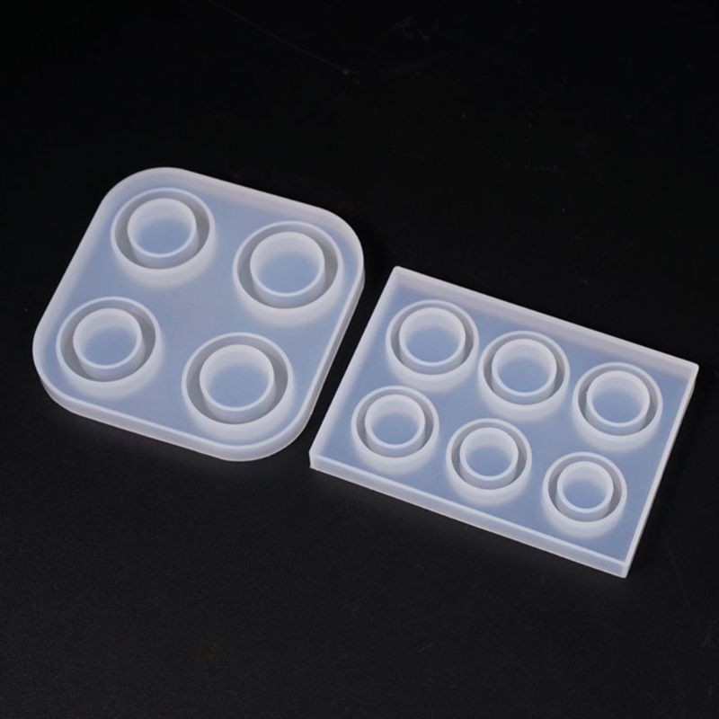 Moonlight&quot; 4/6 Grid DIY Handmade Rings Shape Silicone Epoxy Mold UV Resin Moulds Pendant Tools Jewelry