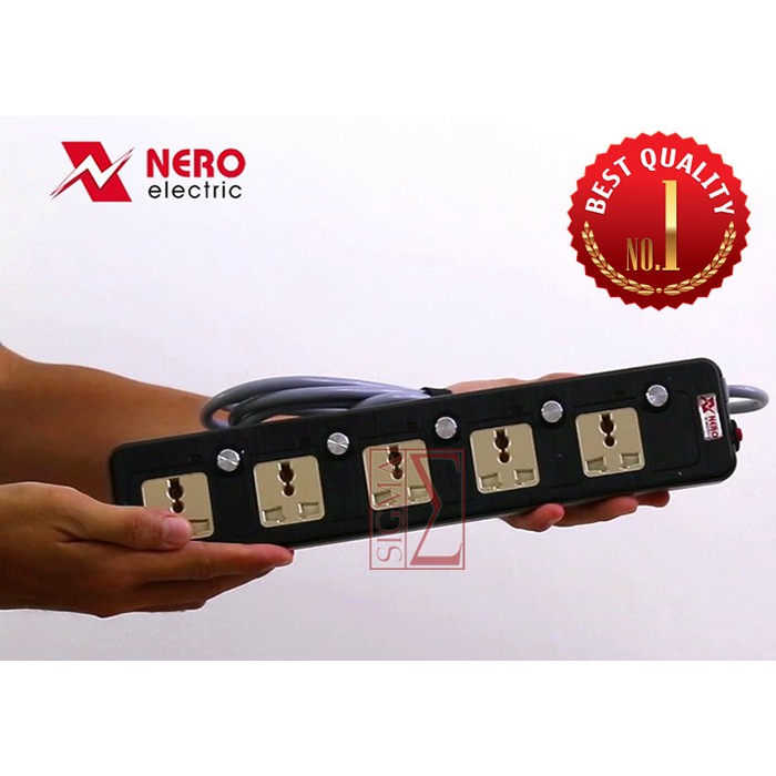 NERO WIRING DEVICES MULTI EXTENSIONS P03-5P2USB-B/3M