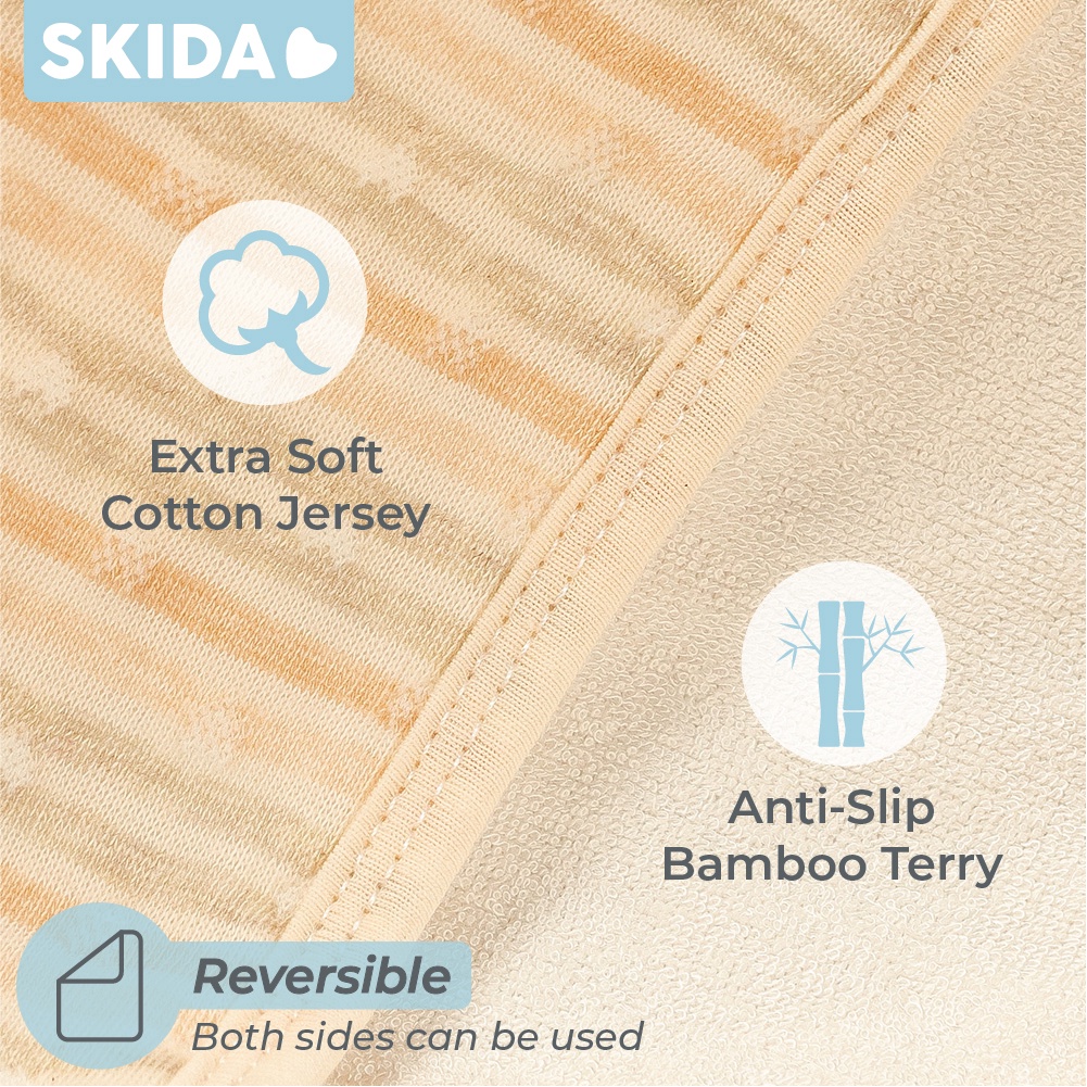 Skida Waterproof Pad Bamboo Reversible Changing Mat Alas Ompol Perlak Bayi / Dewasa