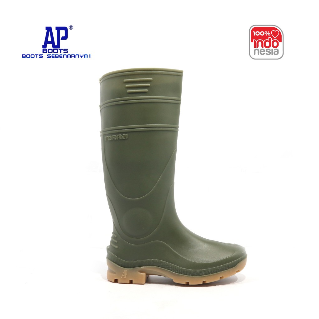 AP TERRA GREEN 39-42 - SEPATU BOOT SAFETY KARET -  AP BOOTS