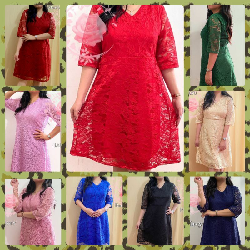 DRESS BROKAT WANITA DEWASA GAUN DRES KONDANGAN PESTA SIMPLE MEWAH ORIGINAL OOTD limited edition new 