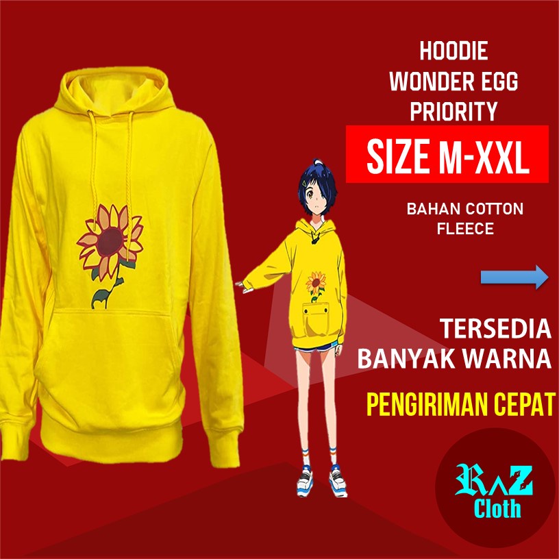 Jaket Wanita Kekinian Ai Ohto Logo Wonder Egg Priority Warna Kuning