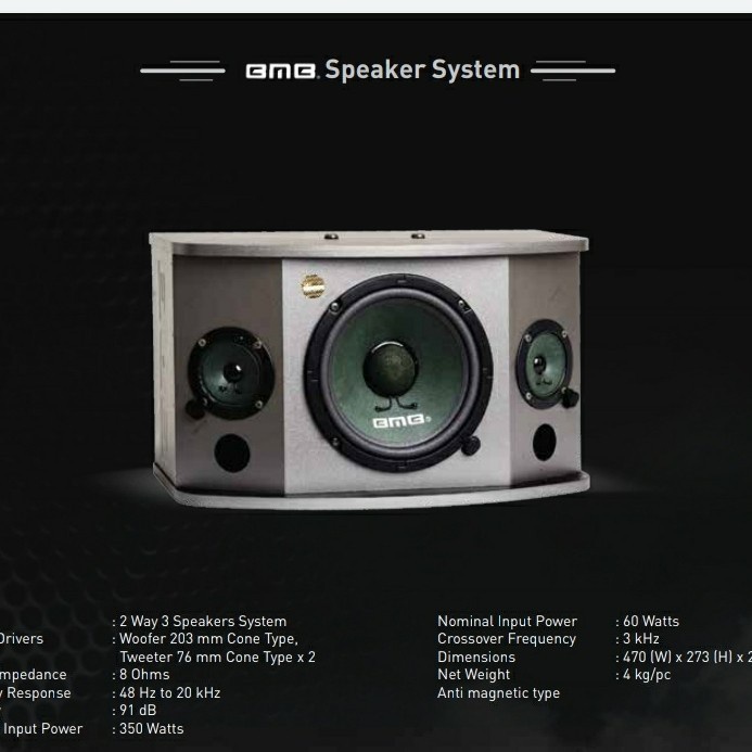 Speaker pasif 8 inch karouke BMB cs 255 N Original Sepasang