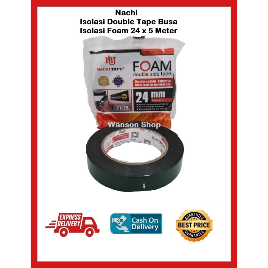 

ISOLASI DOUBLE TAPE BUSA / ISOLASI FOAM 24 X 5 METER NACHI