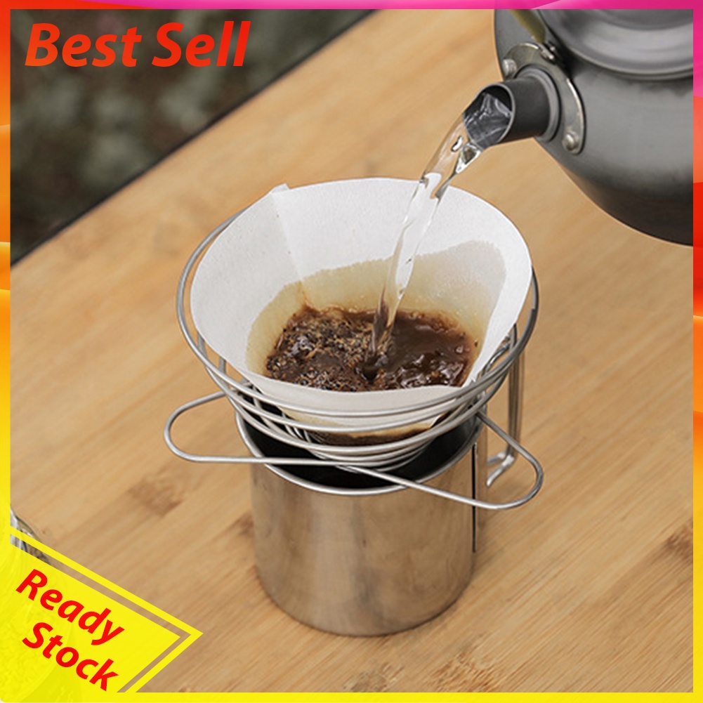 Stainless Steel Coffee Dripper Holder Foldable Camping Coffee Filter Rack