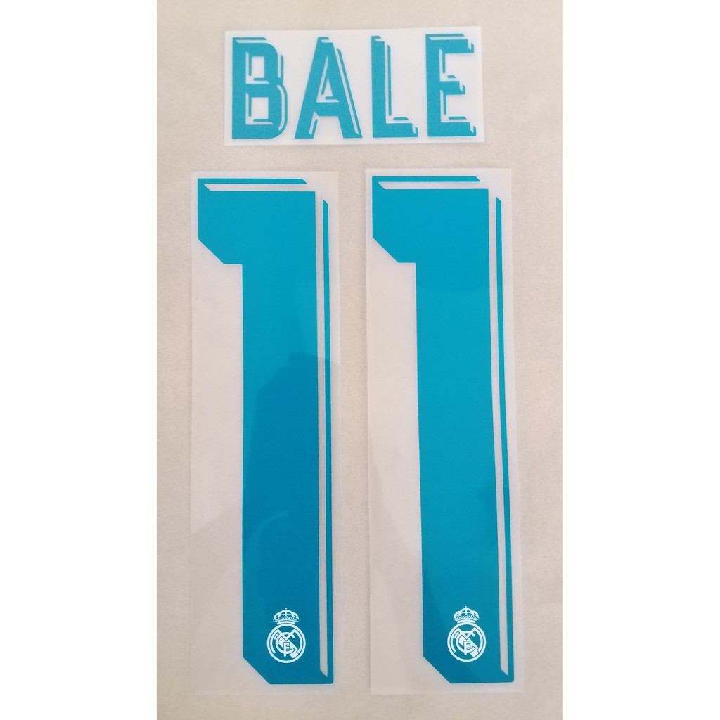 NNS Nameset Jersey Original #11 BALE Real Madrid Home 17/18 2017 2018 Name Set Official Asli