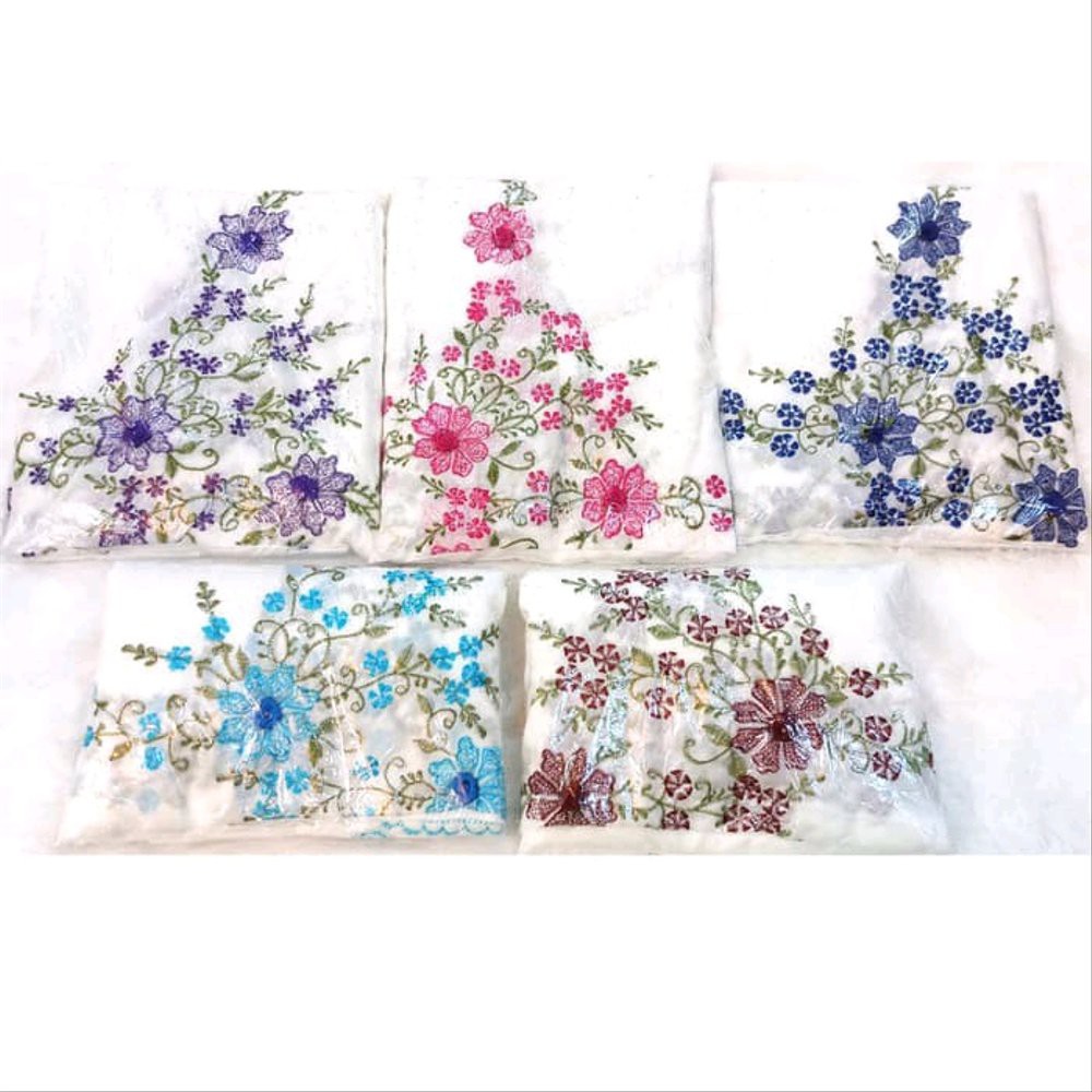 Mukena Putih Katun BSY Bordir Motif Bunga Timbul Ukuran Dewasa