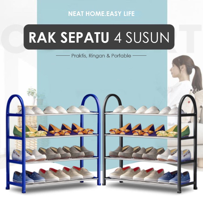 Barnik88 Rak Sepatu Susun Portable Serbaguna Rak sepatu stainless / Rak sepatu murah ANTI KARAT (Mudah bongkar pasang)