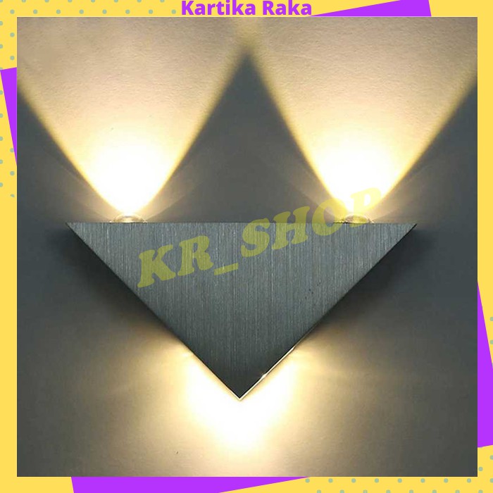 KR Lampu Hias Dinding LED Modern Triangle Aluminium 3W