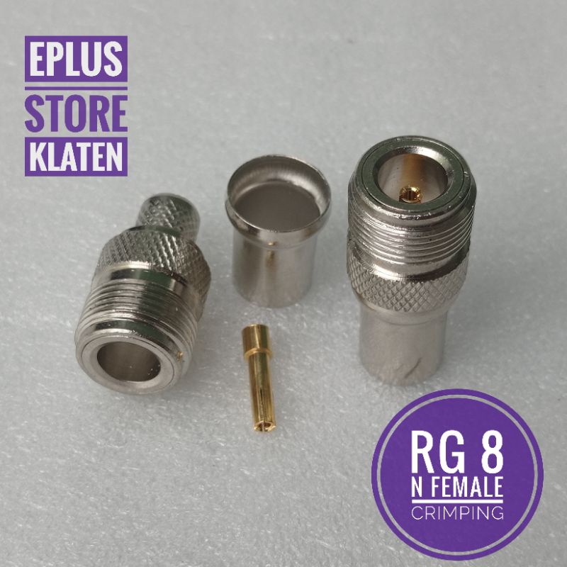 Konektor Rg8 N female Crimp RG 8 Crimping iner Gold Connector KN102