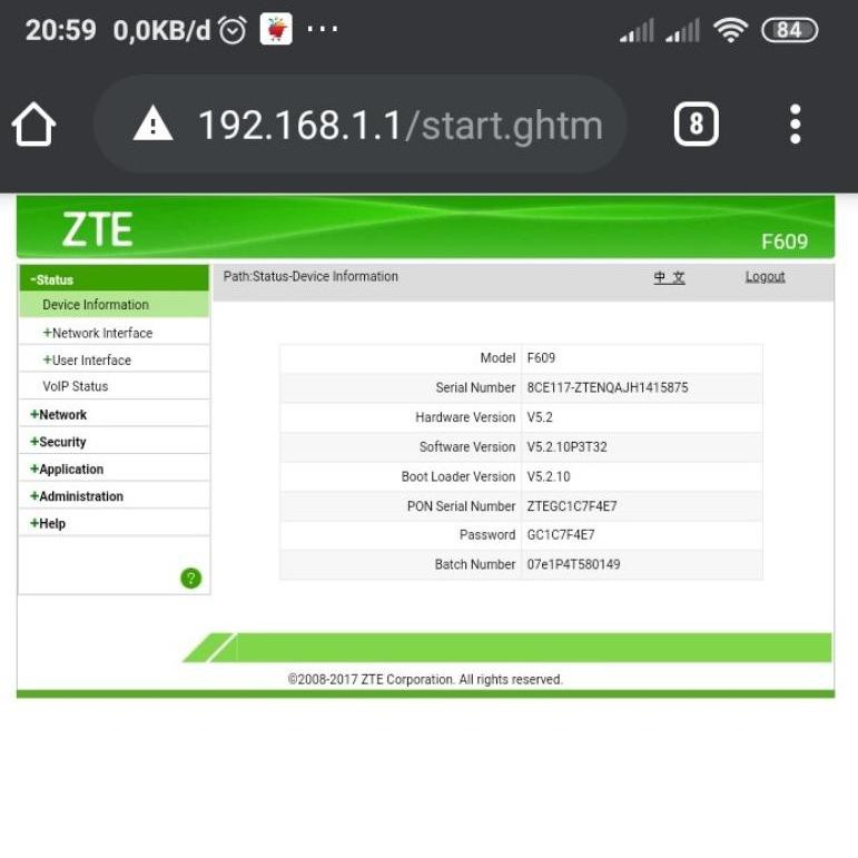 Zte User Interface Password For Zxhn F609 / Zte Zxhn F609 ...