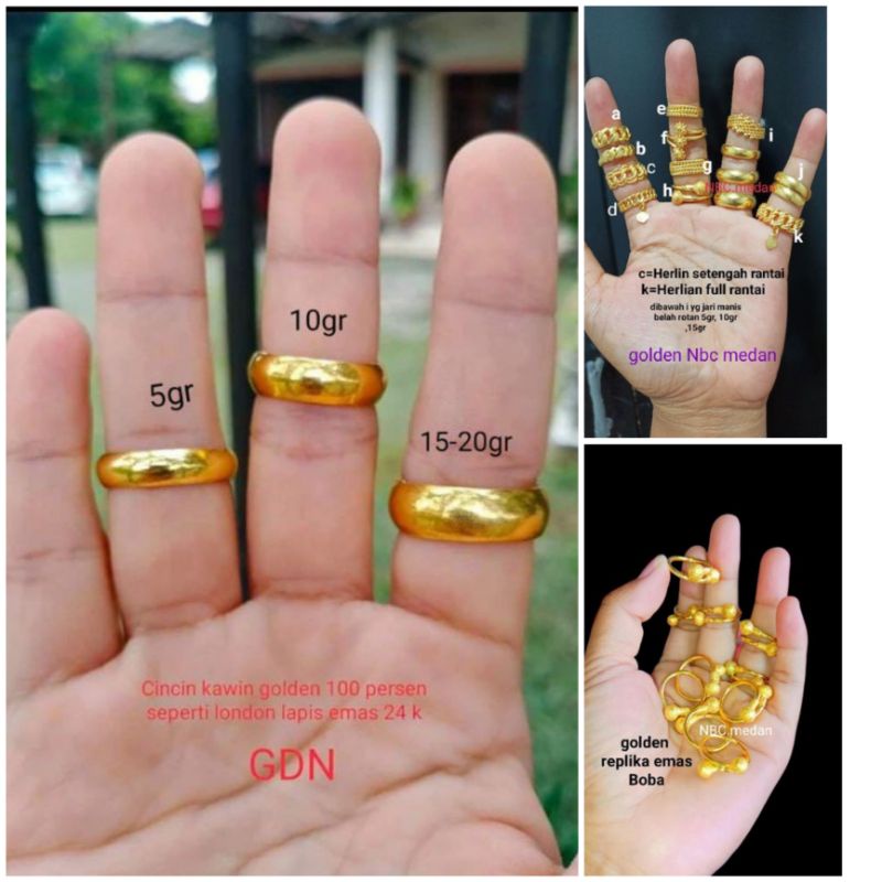 Cincin belah rotan Golden replika emas 24k,belah rotan, herlin kenza,matahari,cincin dubai dll ada kode gdn mereknya didalam cincin dan cincin Dubai