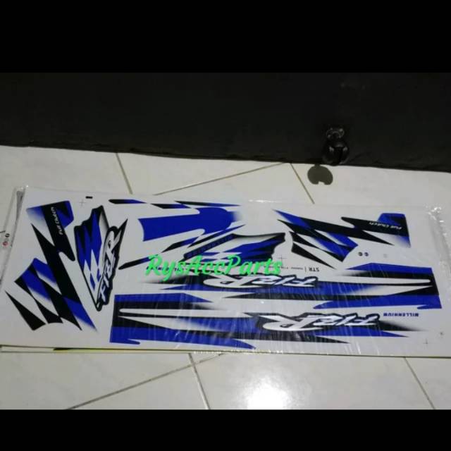 Striping stripping stiker motor yamaha fizr milenium biru hitam