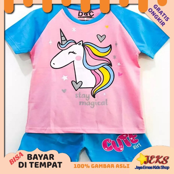  Kaos  Anak  Karakter Unicorn  Pink 1 10 Tahun murah Setelan 