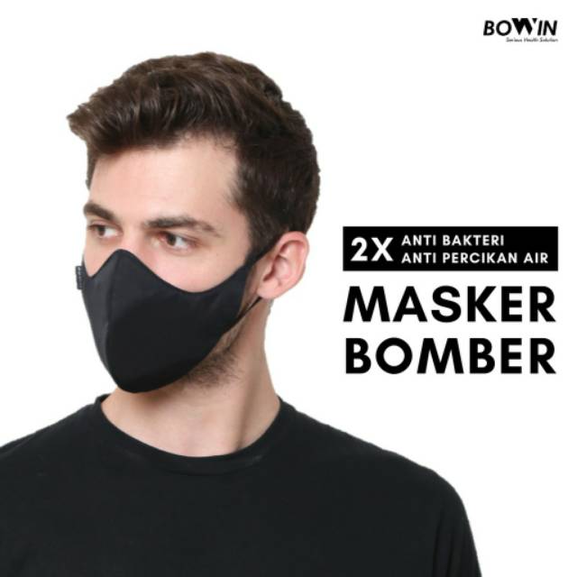Bowin masker bomber organic KN95 - 2x anti bakteri dan percikan droplet cegah virus Corona anti debu
