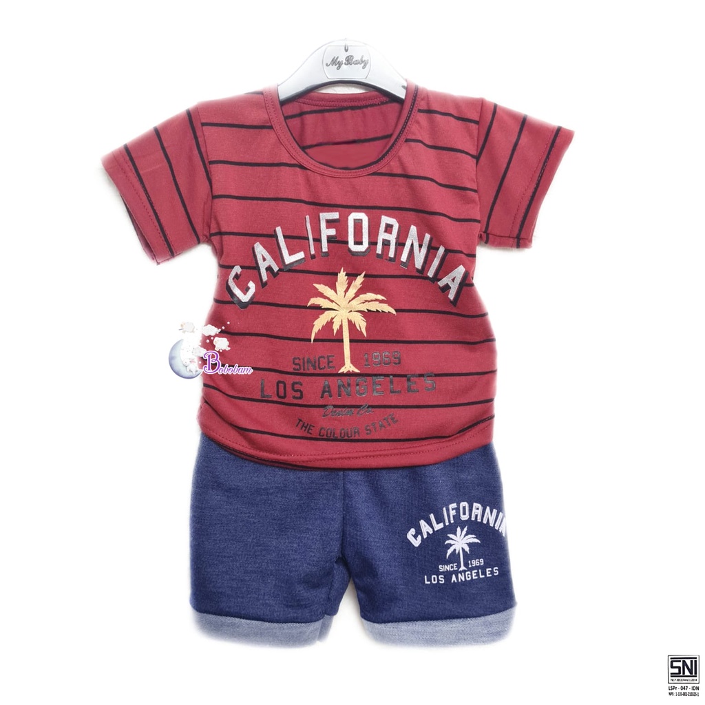 BAJU BAYI ECER CASUAL KASUAL SETELAN ANAK CALIFORNIA SALUR / SETELAN ANAK HARGA GROSIR