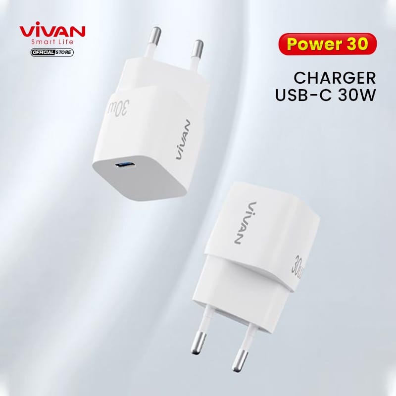 A_    ADAPTOR CHARGER VIVAN Power 30 Fast Charging 30W A Type-C PD Multi Protection - ORIGINAL