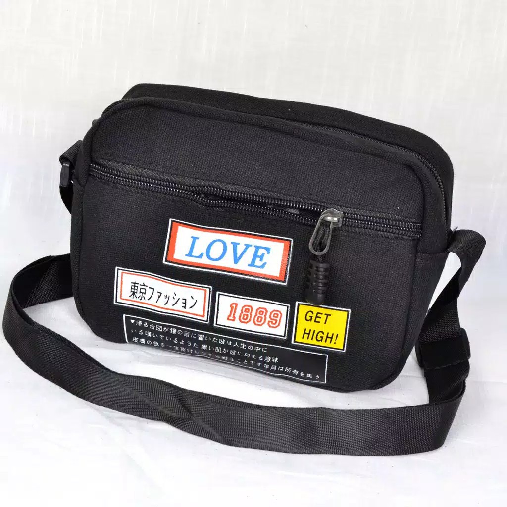 Tas import Love Get High kanvas 1157