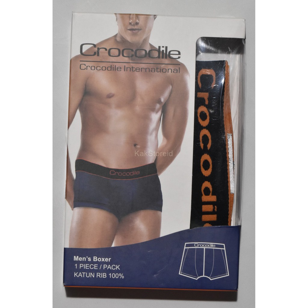 Celana Dalam Trunks Hitam Abu-Abu Pria Crocodile CD Model Boxer Trunk 100% Full Cotton Halus CDC 01
