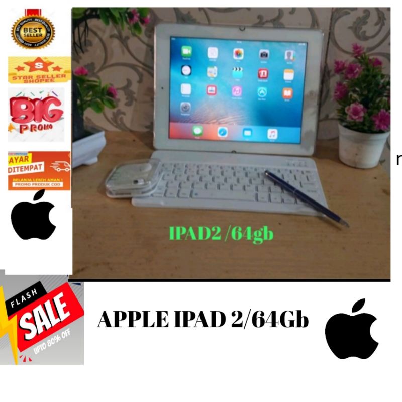 FLASH SALE TABLET_IPAD_AIR/IPAD2/IPAD3/IPAD4/IPAD_MINI WiFi ONLY BONUS KEYBOARD SLIM WIRELESS SECOND ORIGINAL TERMURAH DI SHOPEE