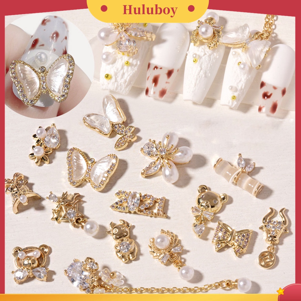 Huluboy Huluboy♡ Butterfly Berlian Imitasi Bentuk Kupu-Kupu Untuk Dekorasi Nail Art