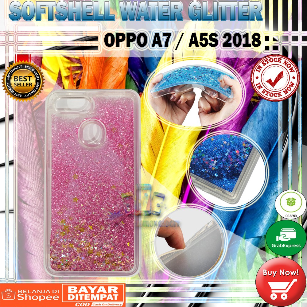 Silikon Oppo A7 2018 A5S KASING OPPO A37 NEO 9 XIAOMI REDMI 4X Water Glitter Casing KESING SOFT CASE