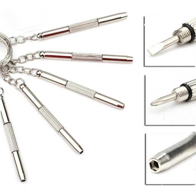 4in1 Gantungan Kunci Obeng Plus Minus Mini Screwdriver Keychain EDC 4 in 1