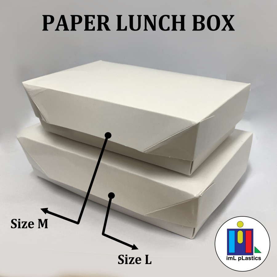 Paper Lunch Box Size L Putih-Kotak Makanan Kertas Ukuran L - isi 50pcs