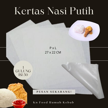 Kertas Nasi Laminasi 1Gulung Isi 50Lembar/ Kertas Pembungkus Nasi