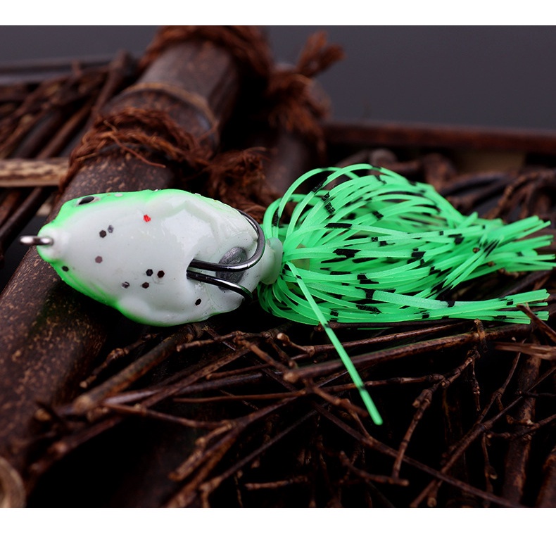 5.5cm 12g Umpan Katak Umpan Pancing Soft Frog Dengan Kait Ganda Lure Umpan Palsu Soft Bait Color Tail Frog
